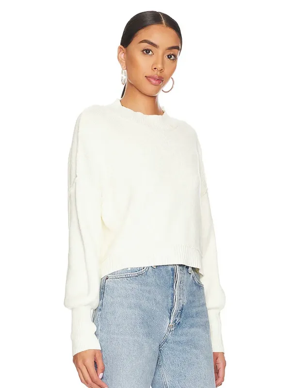 Free People Cream Easy Street Cropped Pullover XS - Image 2