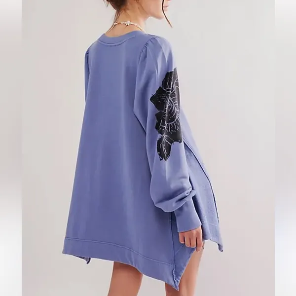 FREE PEOPLE Flowers Sweatshirt in Navy Combo - Image 2