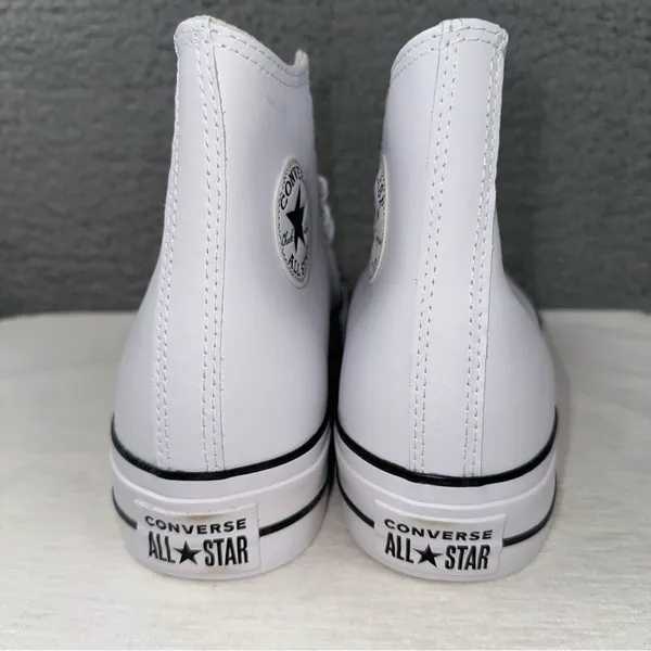 Converse Shoes Womens 12 White Leather Chuck Taylor All Star Platform Sneakers - Image 6