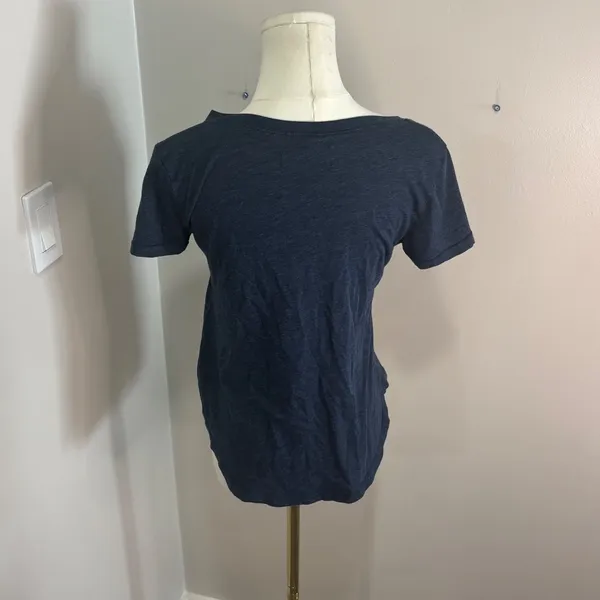 Abercrombie & Fitch Womens Navy Blue V-Neck Logo T-Shirt XS Soft A&F Collection - Image 3