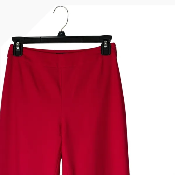 Intermix Pants Women‎ XS Red Cherry Raia Flare Trouser High Rise Side Zip Preppy - Image 3