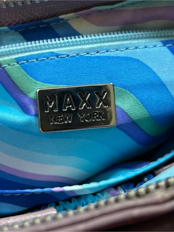 Maxx New York Lilac Croc-Embossed Shoulder Handbag - Image 13