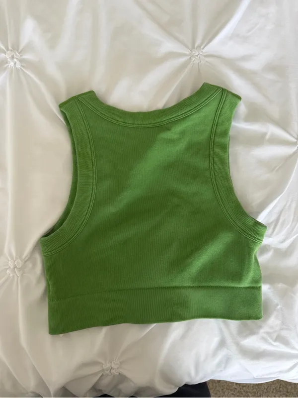 aerie Green Ribbed Crop Tank - Image 3