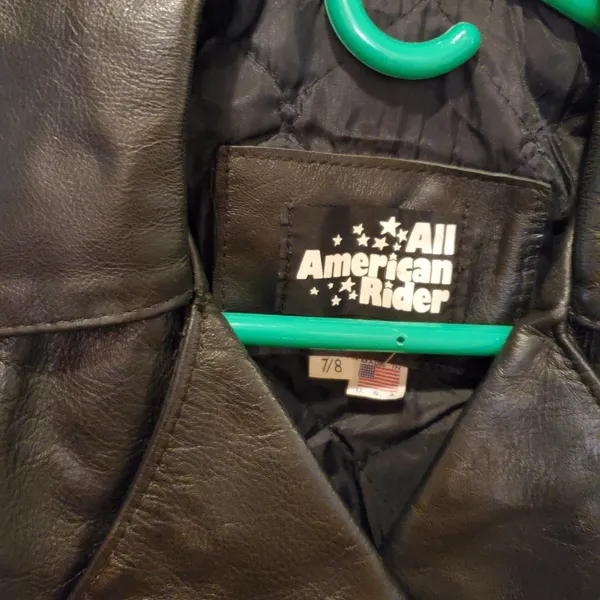 All American Rider Biker leather jacket Size 7/8 - Image 5