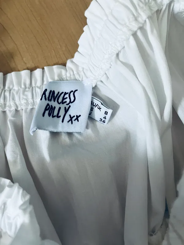 Princess Polly Daniela Mini Dress White Ruffle Size 4 - Image 2
