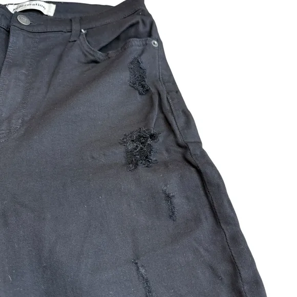 Reformation Size 29 High Rise Frayed Hem Jeans Black Distressed Stretch‎ Grunge - Image 7