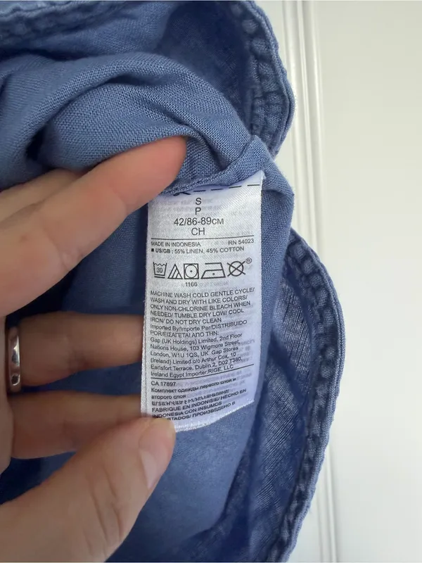 Banana Republic Blue 100% Linen Pajama Top Size Small - Image 4