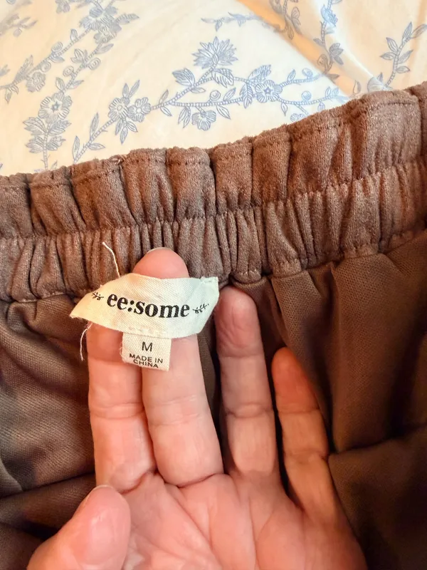 ee:some Brown Suede Dress Shorts - Image 2