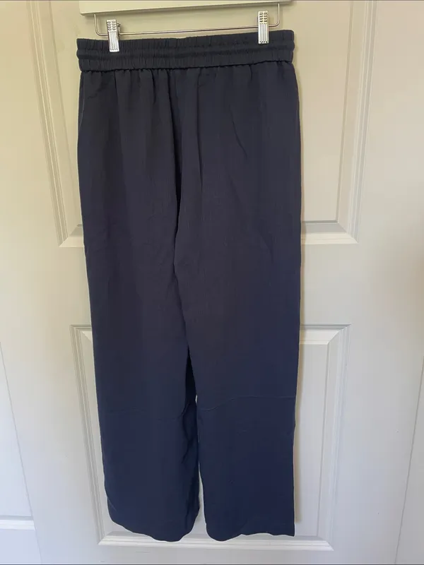Halara Casual Navy Blue Pull On Pant Medium Tall Drawstring - Image 3