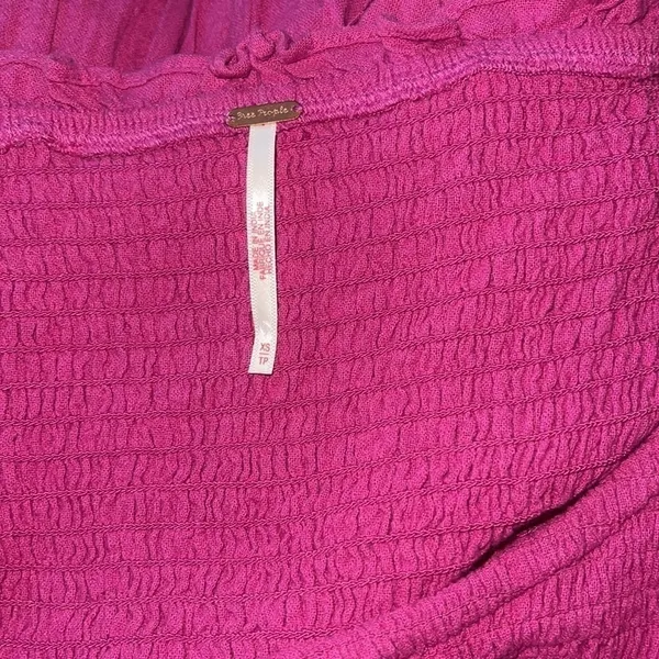 FREE PEOPLE HAPPY WITH YOU SMOCKED TIERED MINI DRESS IN pink plum xs - Image 8
