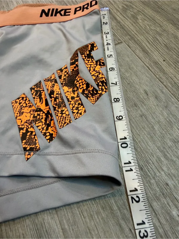 Nike Pro 3" Shorts Women's Large Gray And Orange Gym Workout Gear - Image 7