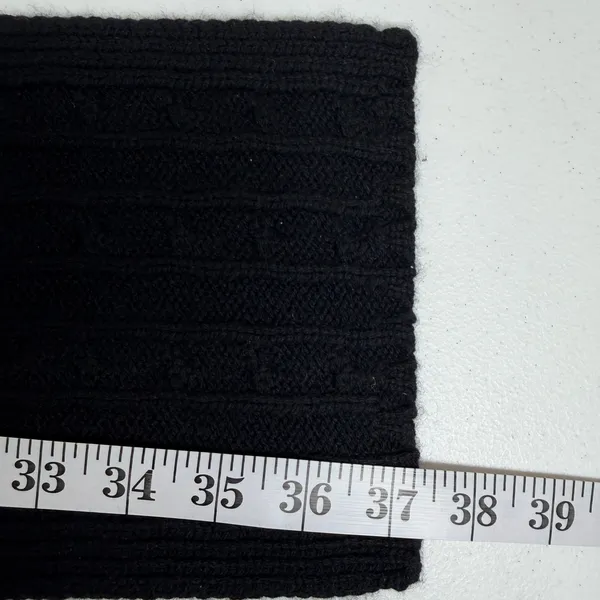Lands End Scarf Black Cable Knit Keyhole Pull Through Neck Warmer Classic Preppy - Image 9
