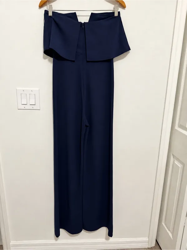 Lulus Power of Love Navy Blue Strapless Jumpsuit Sz S - Image 4