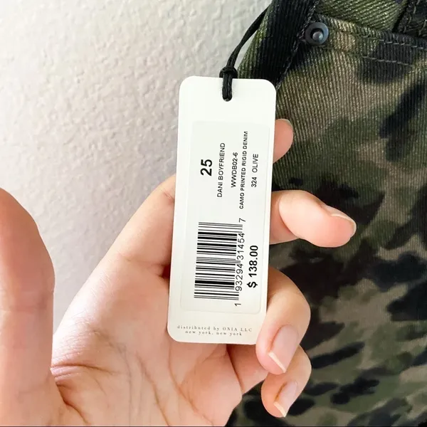 WeWoreWhat Dani Boyfriend Jeans Camo High Rise Olive Size‎ 25 NWT - Image 8