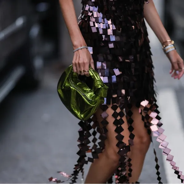 New JONATHAN SIMKHAI Lucee Paillette-Embellished High-Waisted Skirt in Chocolate - Image 2