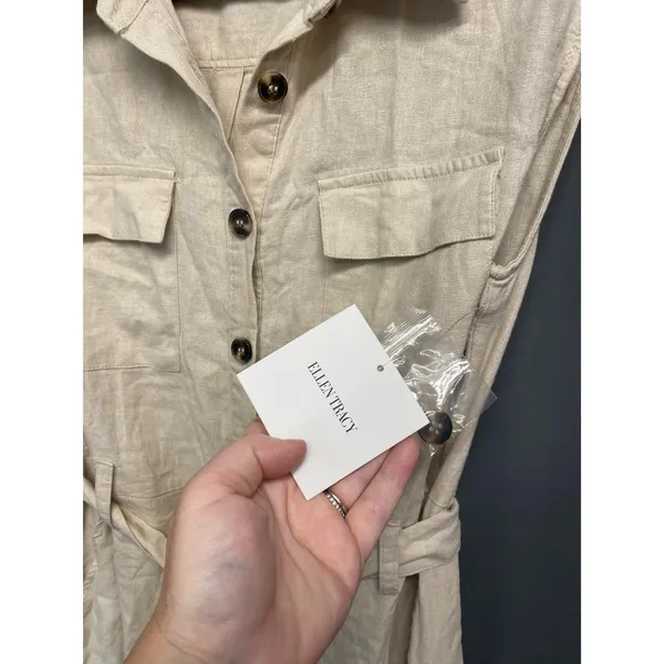 Ellen tracy LINEN BLEND SHIRT DRESS NWT small (b46 ) - Image 5