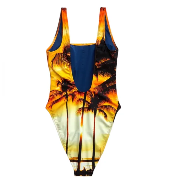Aerie Sunset Palm Print One Piece - Image 2