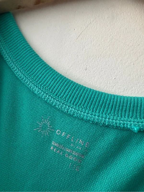 Aerie Offline Sidewalk Seamless Turquoise Crop‎ Top - Image 4