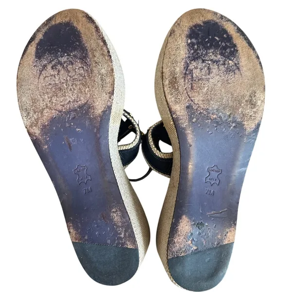 Tory Burch Navy Platform‎ Wedge Sandals 7 - Image 12