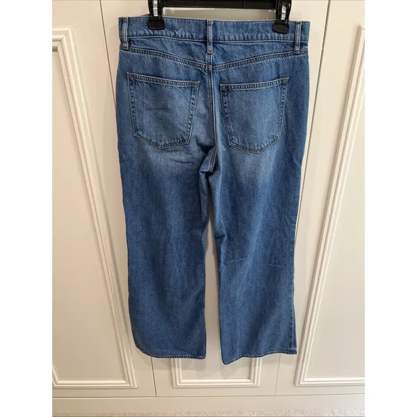 Loft‎ Rivete Denim High Rise Wide Leg Blue Jeans Size 28 Boho - Image 2