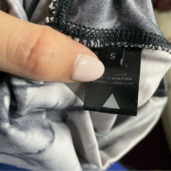 Balance Athletica Vitality Leggings Tie Dye Marble White Gray Logo- Size Small - Image 9