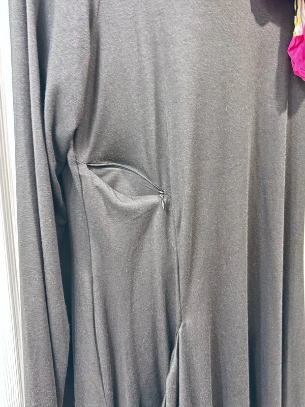 Betabrand Women’s Black Long Sleeve A-Line Dress Size Large Pockets - Image 5