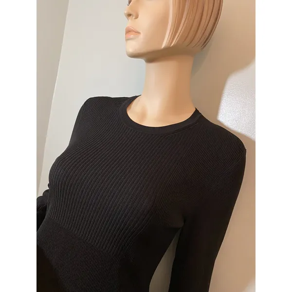 Marc by Marc Jacobs‎ Black Ribbed Long Sleeve Sweater Dress M4004574 Womens - Image 9