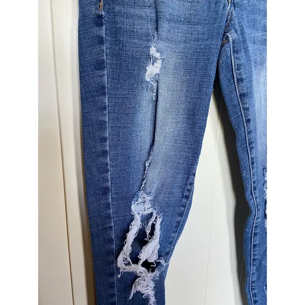 Rue 21‎ Womens Jeans Sz 4 Low Rise Ankle Jegging Distressed Destroyed Ripped - Image 5
