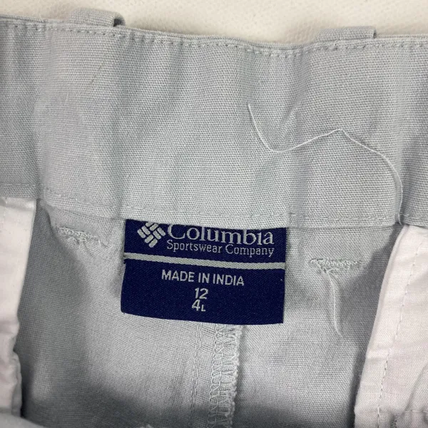 Columbia PFG Shorts Womens 12 Light Gray Cotton Blend Fishing Casual - Image 4