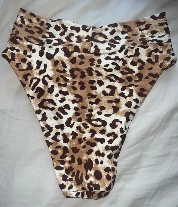 Aerie High-Waisted Crossover Bikini Bottoms Cheetah Print - Image 2