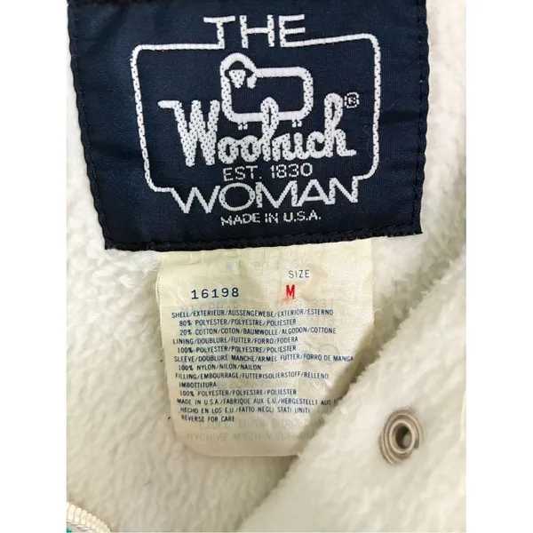 VTG Retro Woolrich Fleece Lined Jacket Womens Medium Green Full Zip L/S USA - Image 6