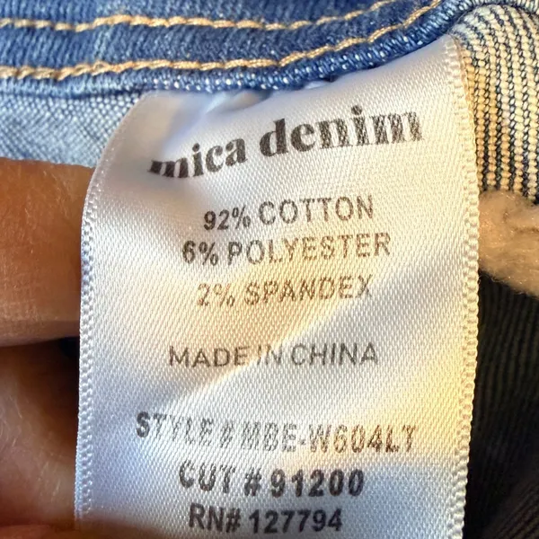 Mica Denim Wide Leg Crop Jeans Size‎ 32 Fits 12-14 Inseam 25" Stretch Pockets - Image 4
