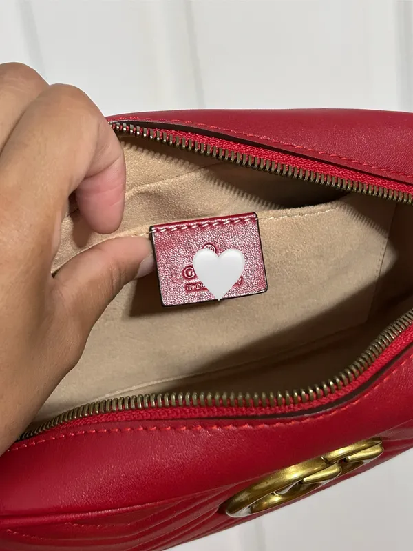 Red Faux Leather Crossbody Purse - Image 3