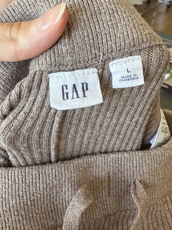 GAP Women’s Ribbed Stretch Waist Flared Pants, Taupe, Size Large - Image 14
