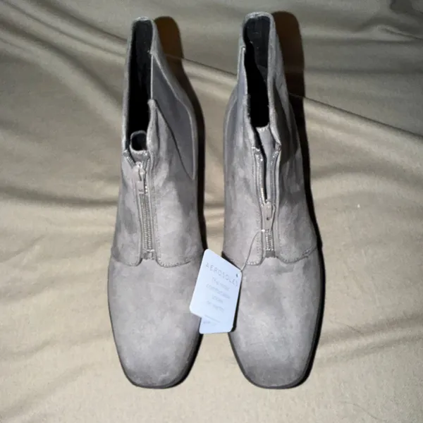 Aerosoles Carin Grey Wedge Platform Ankle Boots Side Zip Women 12M‎ New - Image 4