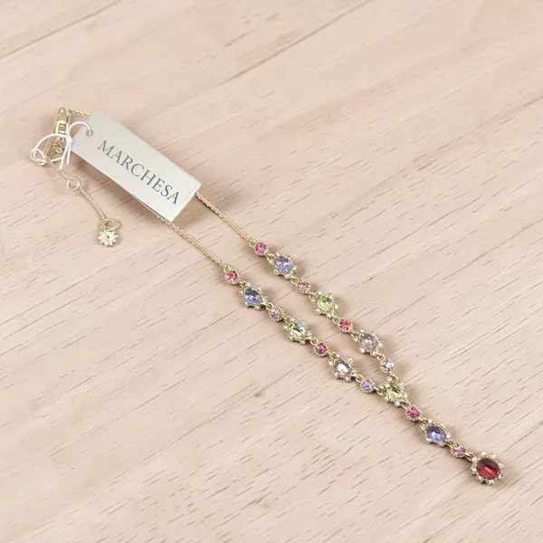 Marchesa Multi-Color Rhinestone "Y" Necklace - Image 2
