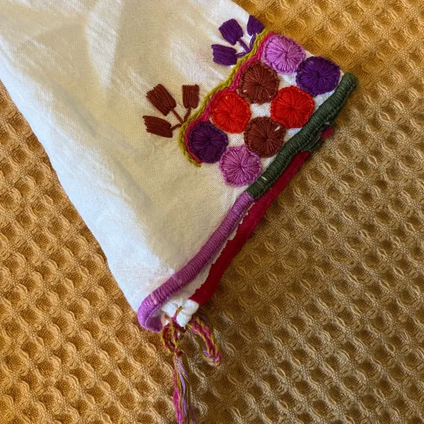 Embroidered linen tunic White Size M - Image 2