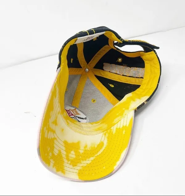 Reebok Vintage NFL Pittsburgh Steelers Bleach Splatter Dad Hat OS - Image 4