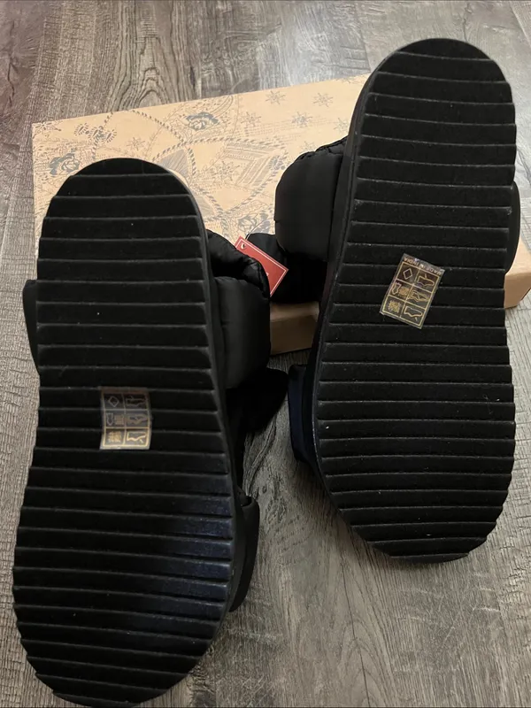 Free People Sun Salutation Black Padded Strap Slide Sandals - Image 4