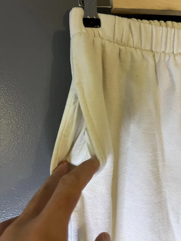 Brandy Melville Sweatpants Womens 160/84A White Fleece Jogger Elastic Waist - Image 4