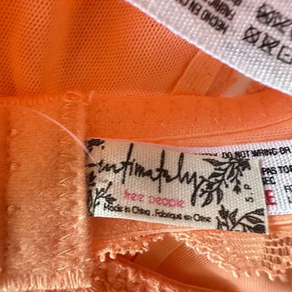 Free People Intimately Lace Galloon Halter Bralette Light Orange Boho Feminine S - Image 8