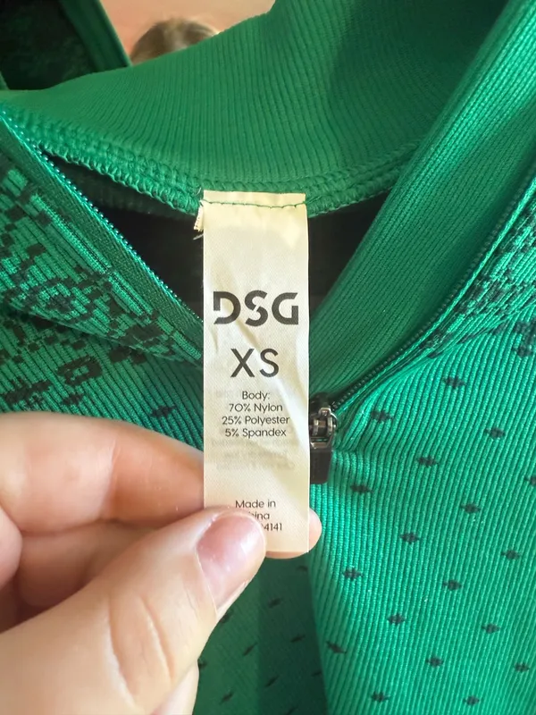 DSG Long Sleeve Quarter Zip Green Size XS - Image 3