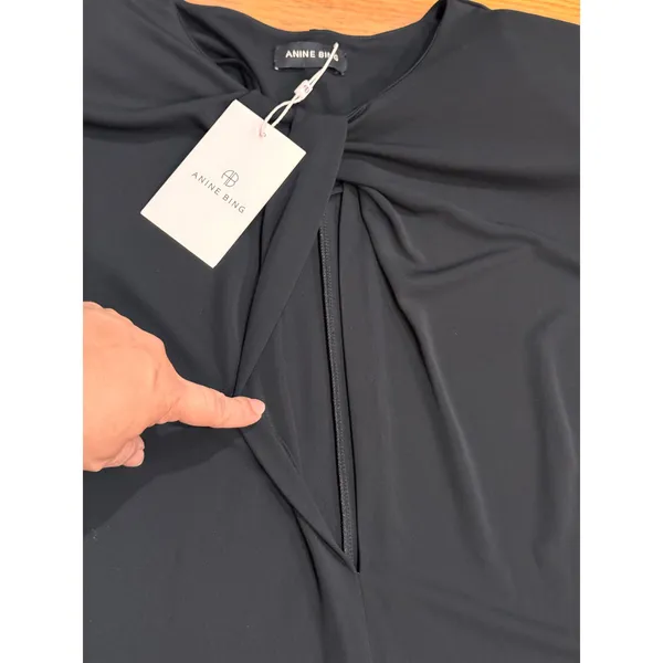 Anine Bing Amaya Black Keyhole Mini Dress Long Sleeve Women’s L - Image 8