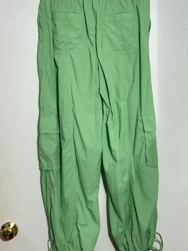 NWT Anthropologie Mint Green Cargo Drawstring Joggers Daily Practice - Image 5