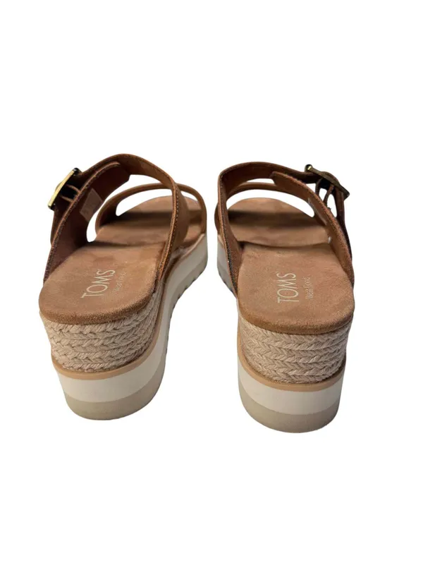 TOMS Diana Mule Buckle Platform Sandals Brown Sugar - Size 8.5 with Box - Image 4