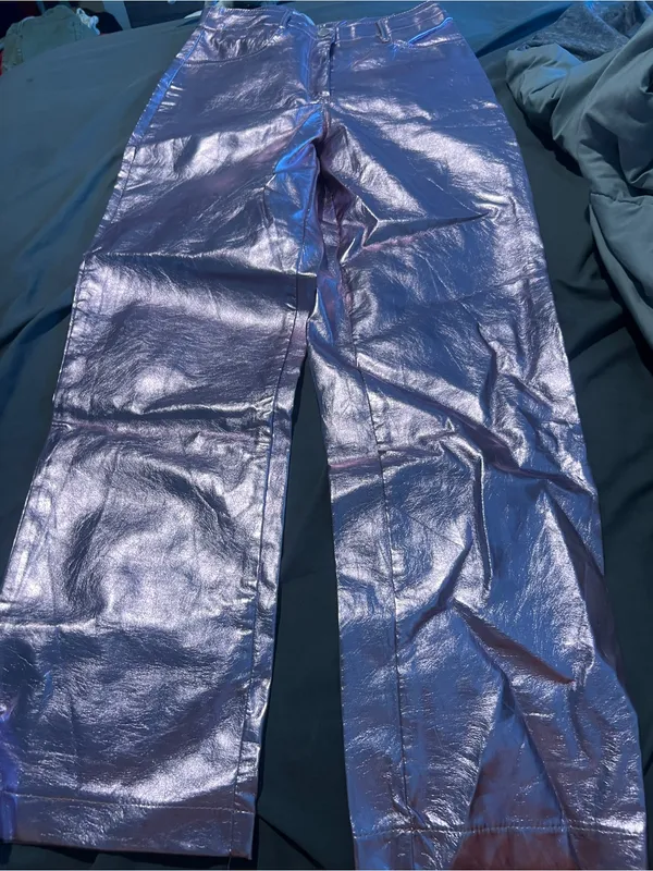 12th Tribe Aimmia Metallic Pink Straight Leg Pants - Image 11
