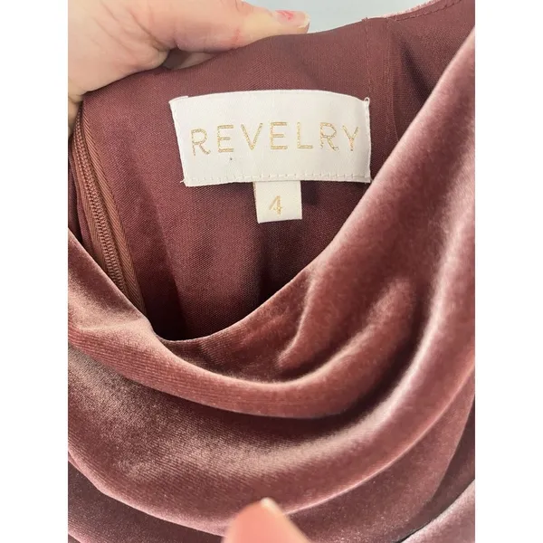 Reverly Skye Velvet Dusty Rose‎ Dress Size 4 - Image 7