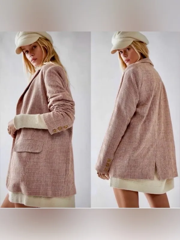 Free People Houndstooth Bowie Oversized Blazer - Image 3