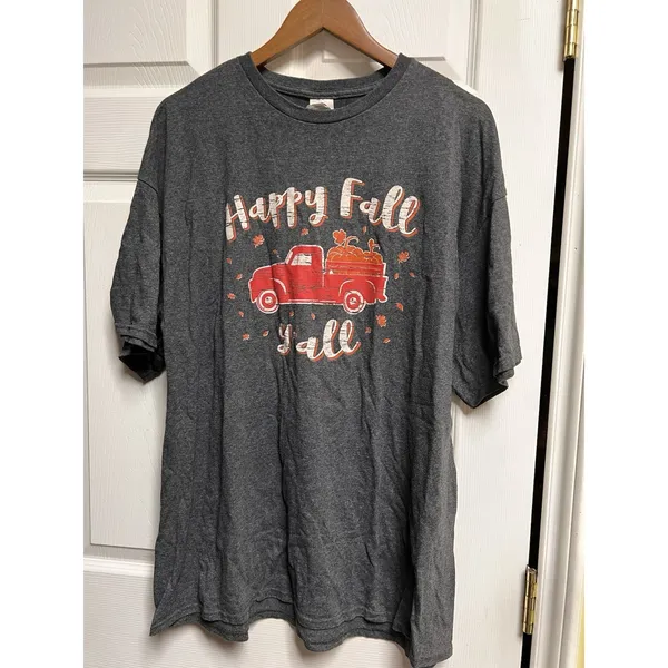 Delta Pro Weight Happy Fall Yall Graphic T-Shirt Charcoal‎ Gray Women 2XL - Image 2