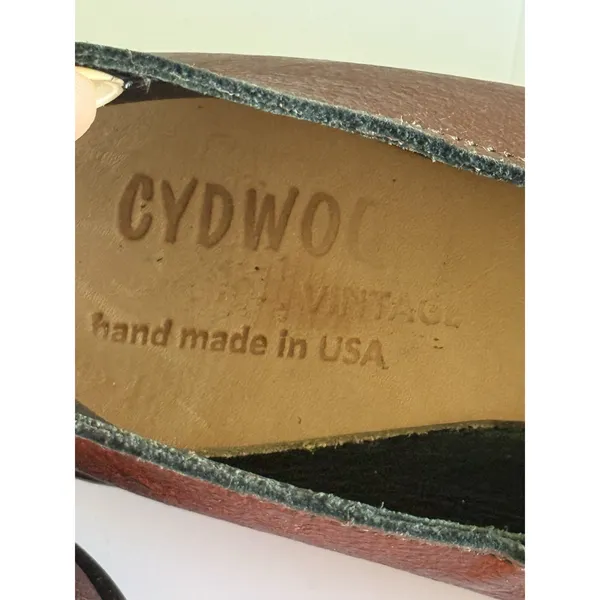 CYDWOQ Stage Flat Leather Mary Janes 36 Copper Art to Wear Shoes Handmade In USA - Image 7